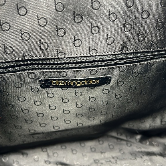 Bloomingdale’s Black Snakeskin Satchel Zip Top & Flap Shoulder Bag - Picture 7 of 8